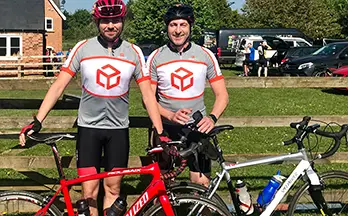 The Adroit Cycle Team all geared up ready for the charity piecycle ride
