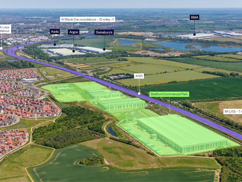 Bedford CP annotated aerial  location